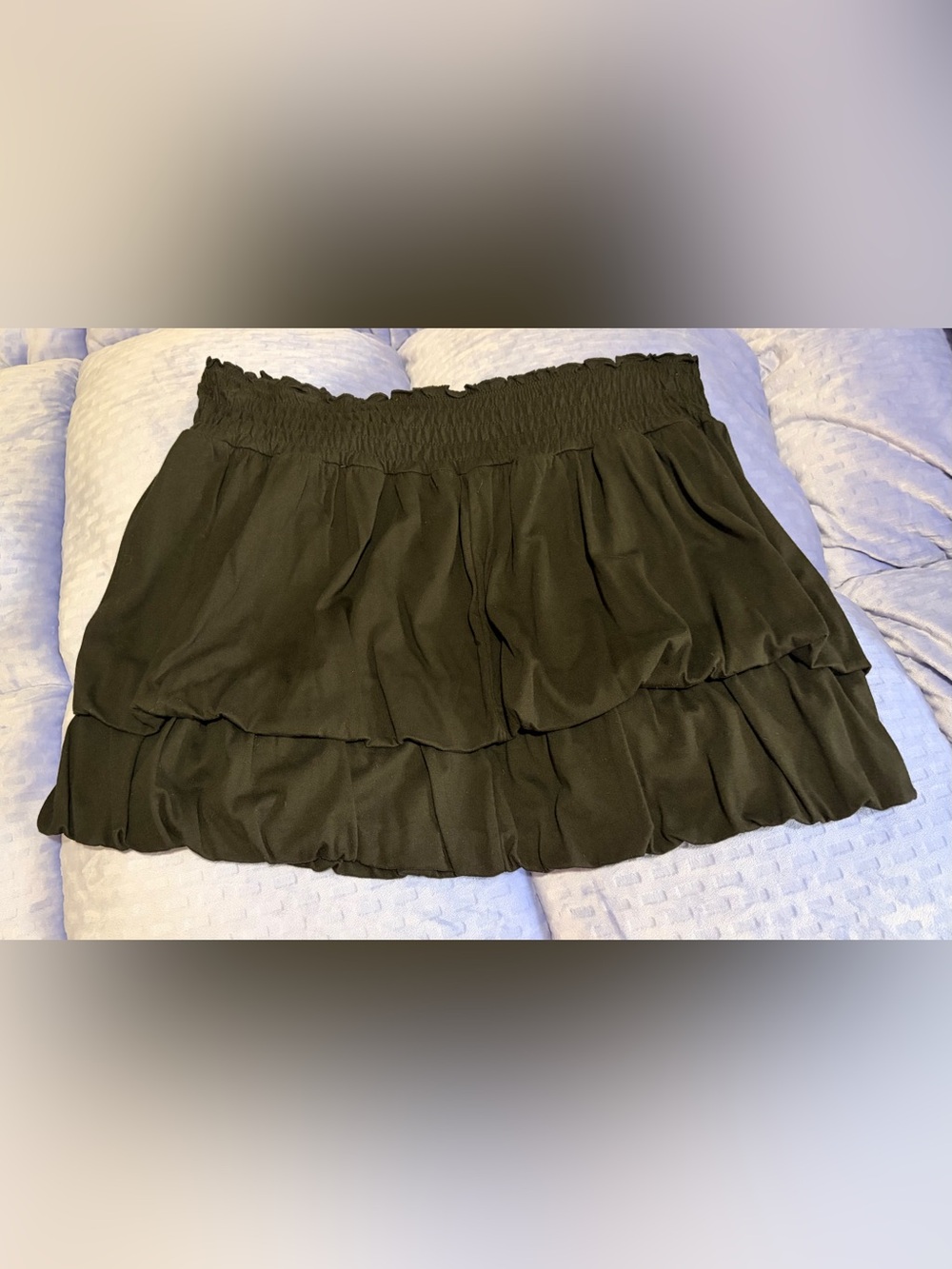 Women's Black Tiered Ruffle Skirt - Lightweight Casual Style